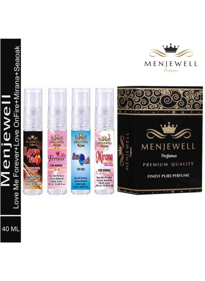 Menjewell Perfume combo 4 X 10ml Eau de Parfum - 40 ml  (For Men & Women)